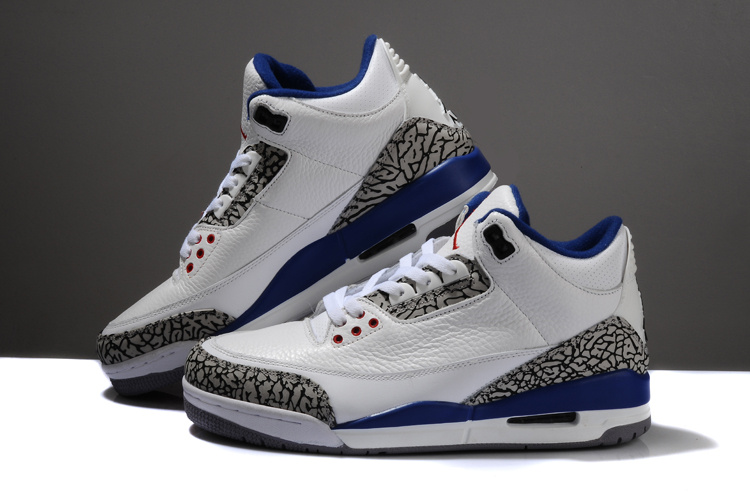 Air Jordan 3 Men Shoes /White/Black/Blue Online